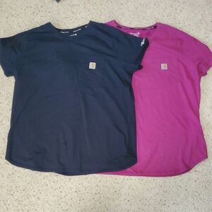 Carhartt Short-Sleeve Pocket Tee - Navy and Magenta